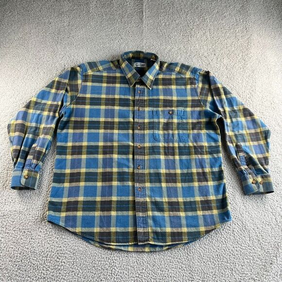 Sears Other - Vintage Sears Roebuck Shirt Mens Extra Large Blue‎ Plaid Flannel Button Up 80s